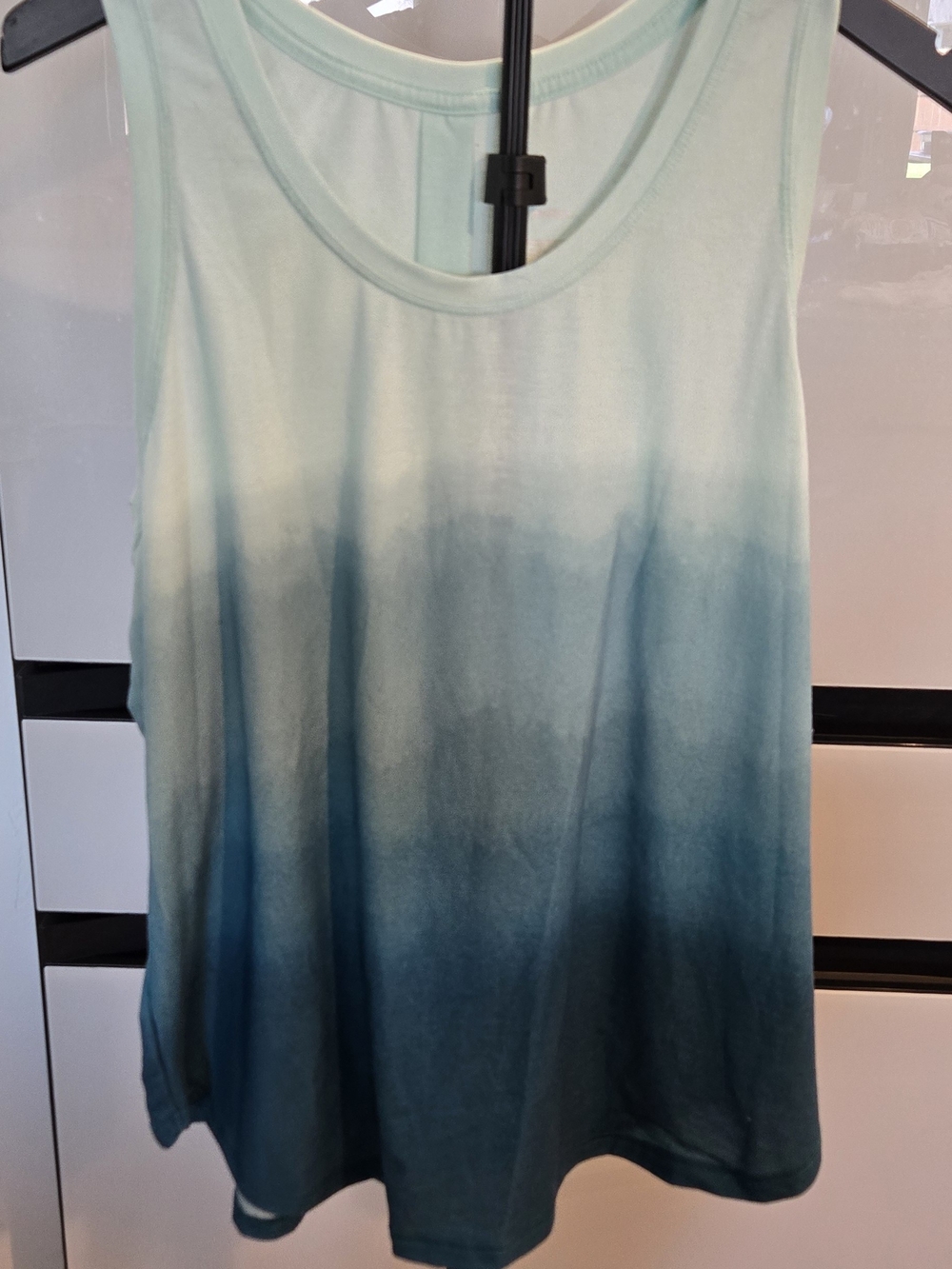 All In Motion Ombre Racerback Active Tank Top Blue & Green Large